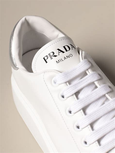 white prada trainers womens|prada white sneakers women's.